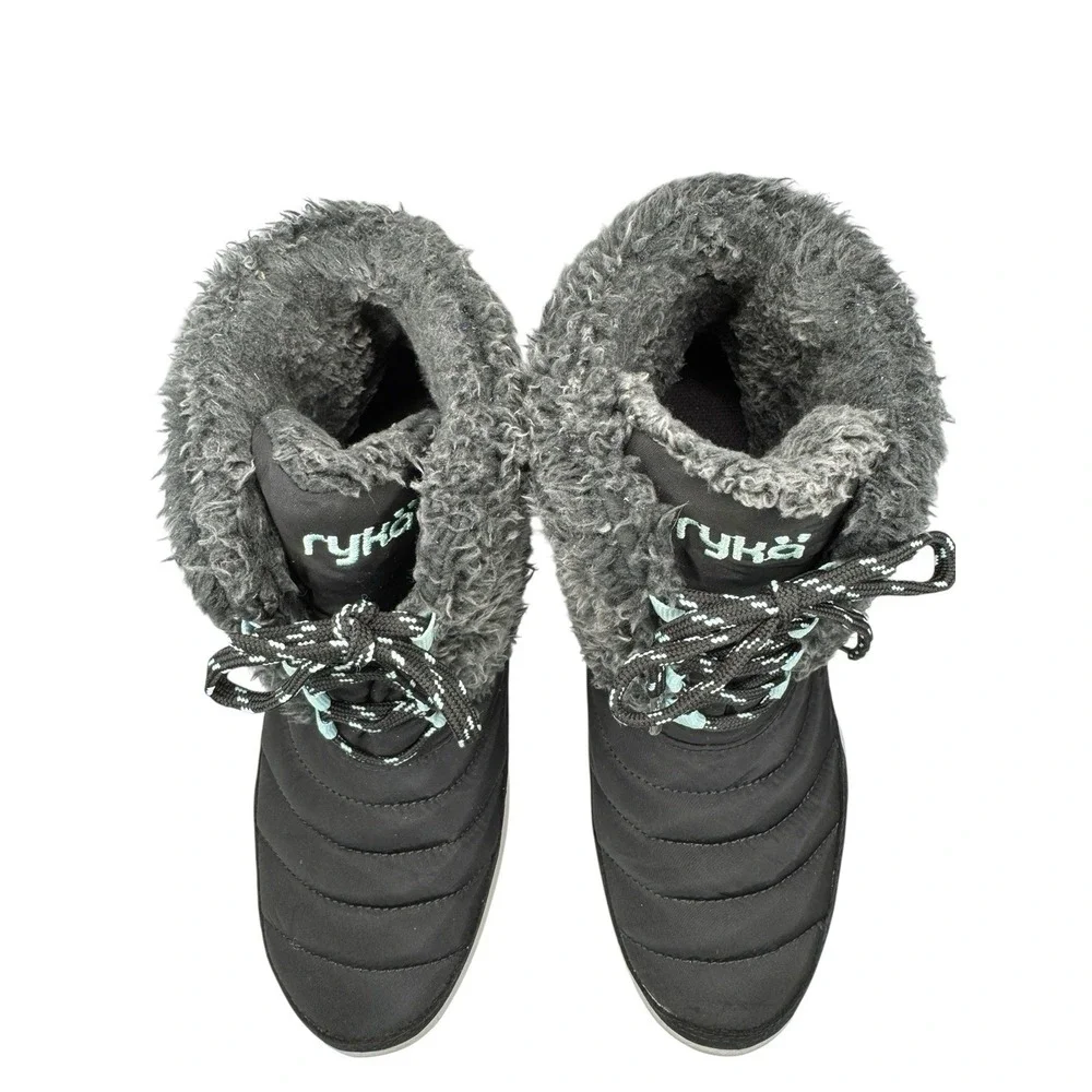 Ryka Women's Winter Boots Size‎ 8 Black Insulated Lace Up Outdoor Comfort Boots - Picture 4 of 16